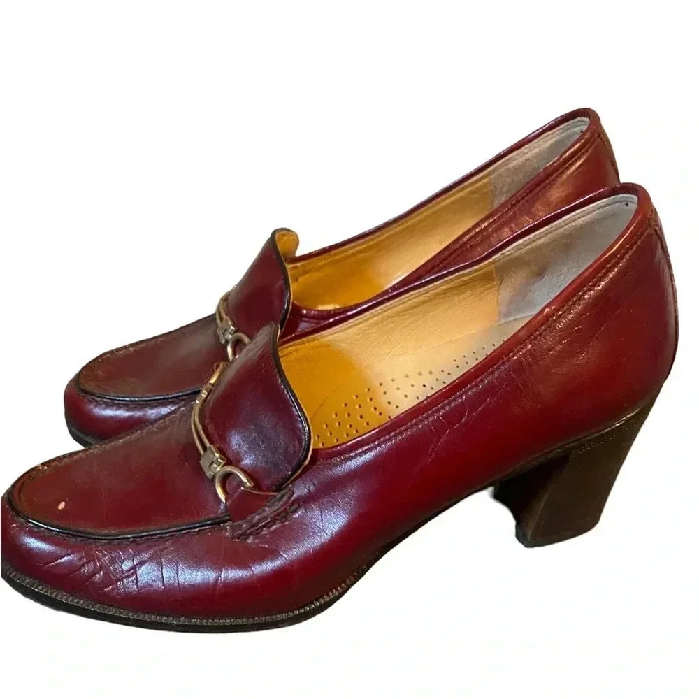 Rasprini Womens Vintage Leather Loafer Shoes - Picture 2 of 9